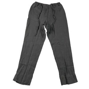 SOST South Street Linen Pull On Pants Women's Size 00 Black Lagonlook Ankle Slit